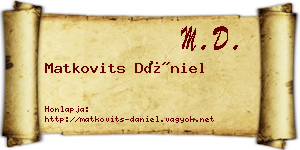 Matkovits Dániel névjegykártya
